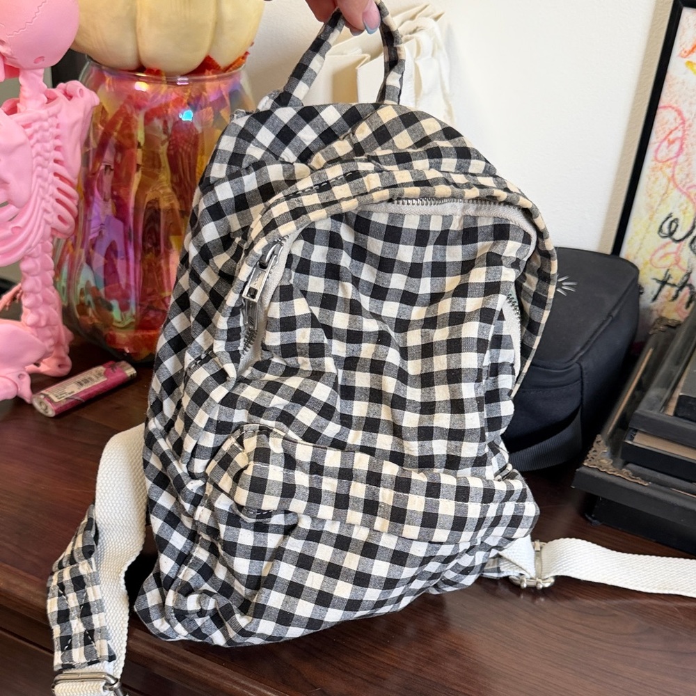 Mini checkered backpack